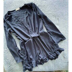 Altar'd State Navy Wrap Romper‎ Dress Ruffles Cinch Waist V-Neck Sz Small